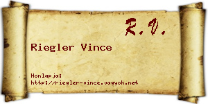 Riegler Vince névjegykártya